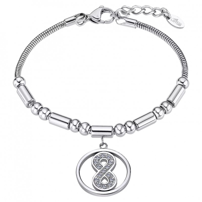Bracciale Donna Lotus Style LS2464/2/1 In Acciaio Con Infinito E Strass