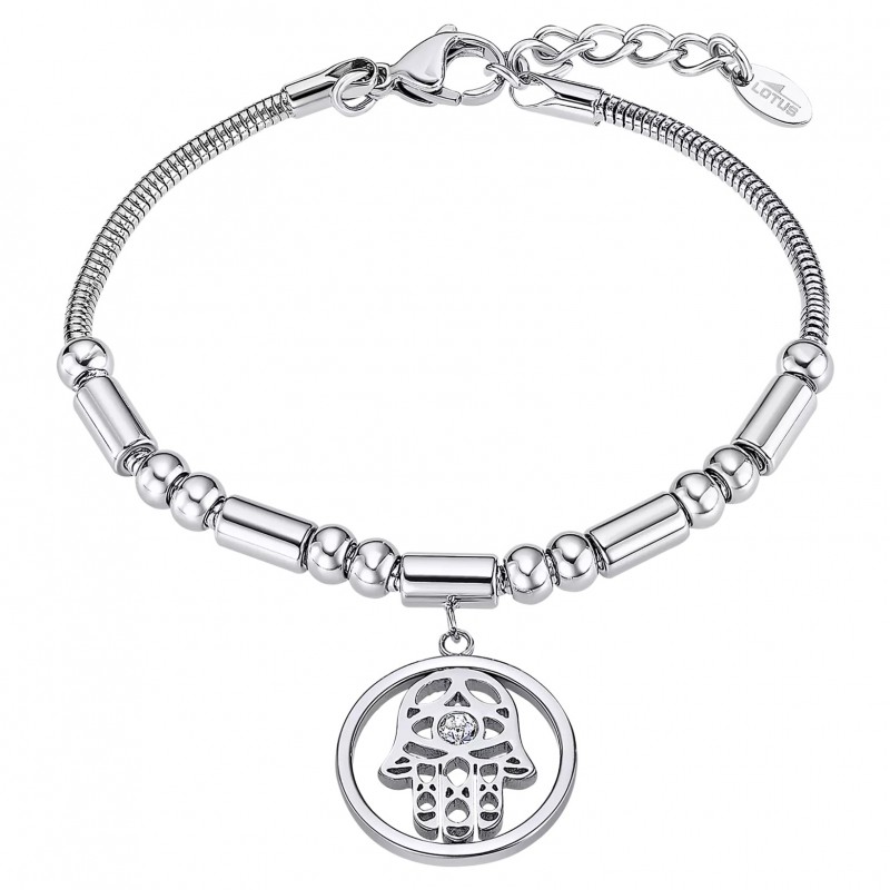 Bracciale Donna Lotus Style LS2465/2/1 In Acciaio Con Mano Di Fatima E Strass