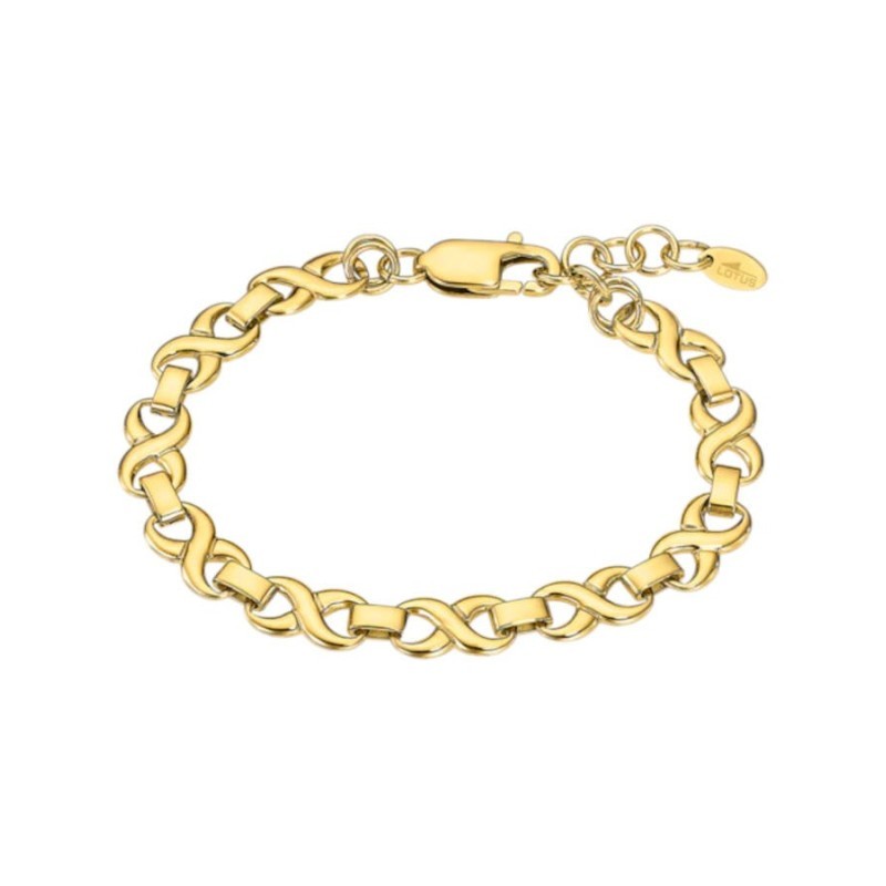 Bracciale Donna Lotus Style LS2578/2/2 In Acciaio Dorato A Maglie Infinito