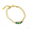 Bracciale Donna Lotus Style LS2561/2/3 In Acciaio Dorato Doppio Filo Con Pietre Verdi