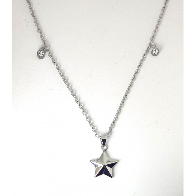 Collana Donna Lotus Style LS2599/1/1 In Acciaio Con Stelle E Strass