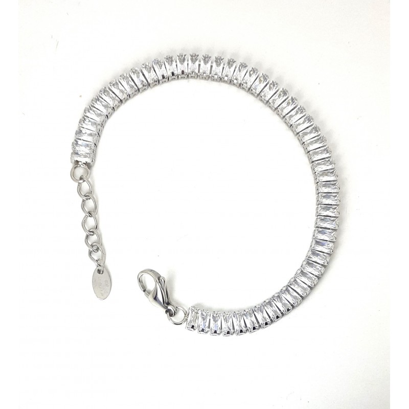 Bracciale Donna Tennis Lotus Style LS2570/2/1 In Acciaio Con Zirconi Baguette