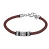 Bracciale Uomo Lotus Style LS2549/2/2 In Acciaio E Cuoio Marrone Intrecciato