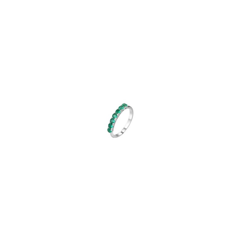 Anello Veretta Donna Luca Barra ANK660 In Acciaio Con Zirconi Verdi