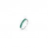 Anello Veretta Donna Luca Barra ANK660 In Acciaio Con Zirconi Verdi