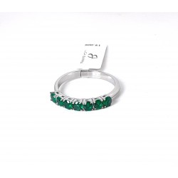 Anello Veretta Donna Luca Barra ANK660 In Acciaio Con Zirconi Verdi