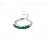 Anello Veretta Donna Luca Barra ANK660 In Acciaio Con Zirconi Verdi