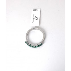 Anello Veretta Donna Luca Barra ANK660 In Acciaio Con Zirconi Verdi