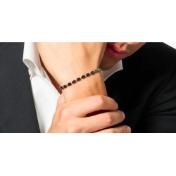 Bracciale Uomo Luca Barra BA1905 In Acciaio Con Ematite Grigia