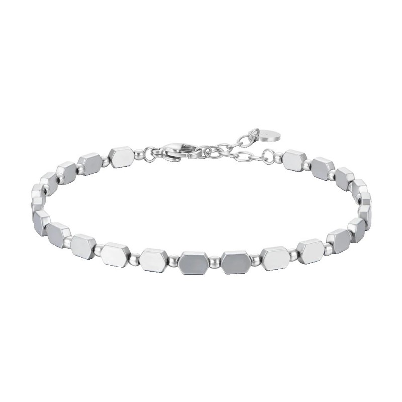 Bracciale Uomo Luca Barra BA1904 In Acciaio Con Elementi Esagonali