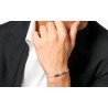 Bracciale Tennis Uomo Luca Barra BA1914 In Acciaio Con Zirconi E Ceramica Nera