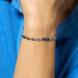 Bracciale Uomo Luca Barra BA1903 In Acciaio Con Elementi Blu