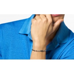 Bracciale Uomo Luca Barra BA1903 In Acciaio Con Elementi Blu