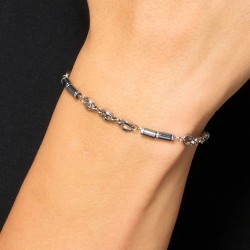 Bracciale Uomo Luca Barra BA1902 In Acciaio Con Elementi Grigio Antracite