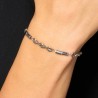 Bracciale Uomo Luca Barra BA1902 In Acciaio Con Elementi Grigio Antracite