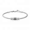 Bracciale Uomo Luca Barra BA1897 In Acciaio Con Elementi Rigati