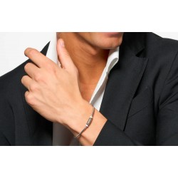 Bracciale Uomo Luca Barra BA1897 In Acciaio Con Elementi Rigati
