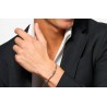 Bracciale Uomo Luca Barra BA1897 In Acciaio Con Elementi Rigati