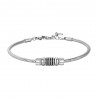 Bracciale Uomo Luca Barra BA1899 In Acciaio Con Elemento Con Smalto Nero