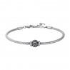 Bracciale Uomo Luca Barra BA1900 In Acciaio Con Elemento Con Smalto Nero