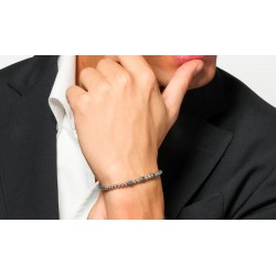Bracciale Uomo Luca Barra BA1922 In Acciaio Con Elementi Grigio Antracite