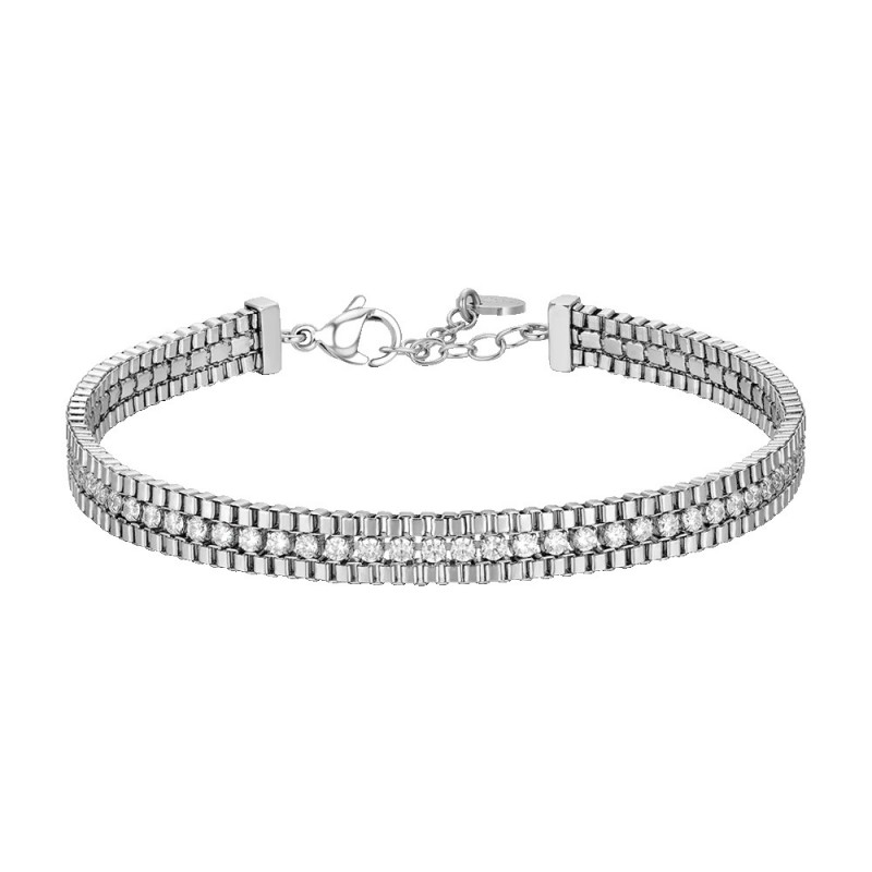 Bracciale Tennis Uomo Luca Barra BA1918 In Acciaio Con Zirconi
