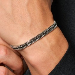 Bracciale Tennis Uomo Luca Barra BA1919 In Acciaio Con Zirconi Neri