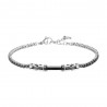 Bracciale Tennis Uomo Luca Barra BA1916 Con Zirconi Neri E Inserti In Ceramica Nera