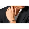 Bracciale Tennis Uomo Luca Barra BA1916 Con Zirconi Neri E Inserti In Ceramica Nera