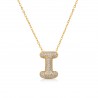 Collana Donna OPSOBJECTS OPSCL-1026 In Acciaio Dorato Con Lettera I Con Zirconi