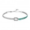 Bracciale Donna Luca Barra BA2913 In Acciaio Con Nodo E Zirconi Verdi