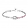 Bracciale Donna Luca Barra BK2910 In Acciaio Con Nodo E Zirconi Rosa