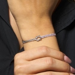 Bracciale Donna Luca Barra BK2910 In Acciaio Con Nodo E Zirconi Rosa