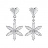 Orecchini Donna Luca Barra OK1182 Pendenti In Acciaio Con Fiore Della Vita E Strass