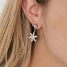 Orecchini Donna Luca Barra OK1182 Pendenti In Acciaio Con Fiore Della Vita E Strass
