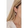 Orecchini Donna Luca Barra OK1182 Pendenti In Acciaio Con Fiore Della Vita E Strass