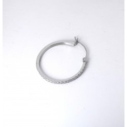 Mono Orecchino Cerchio Donna Luca Barra OK1608 In Acciaio Con Zirconi