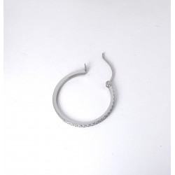 Mono Orecchino Cerchio Donna Luca Barra OK1608 In Acciaio Con Zirconi