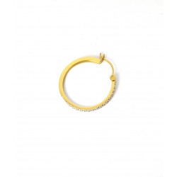 Mono Orecchino Cerchio Donna Luca Barra OK1607 In Acciaio Dorato Con Zirconi