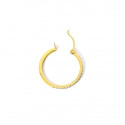 Mono Orecchino Cerchio Donna Luca Barra OK1607 In Acciaio Dorato Con Zirconi