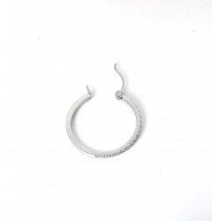 Mono Orecchino Cerchio Donna Luca Barra OK1606 In Acciaio Con Zirconi