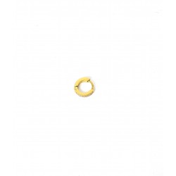 Mono Orecchino Cerchio Unisex Luca Barra OK1577 In Acciaio Dorato Con Zirconi