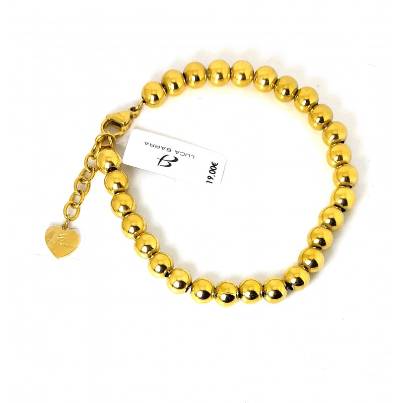 Bracciale Donna Luca Barra BK2937 In Acciaio Dorato Con Sfere Dorate