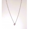 Collana Bimba Luca Barra JC165 In Acciaio Con Zircone Rosa A Cuore