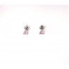 Orecchini Bimba Luca Barra JO137 In Acciaio Con Zircone Rosa A Cuore