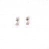 Orecchini Bimba Luca Barra JO137 In Acciaio Con Zircone Rosa A Cuore