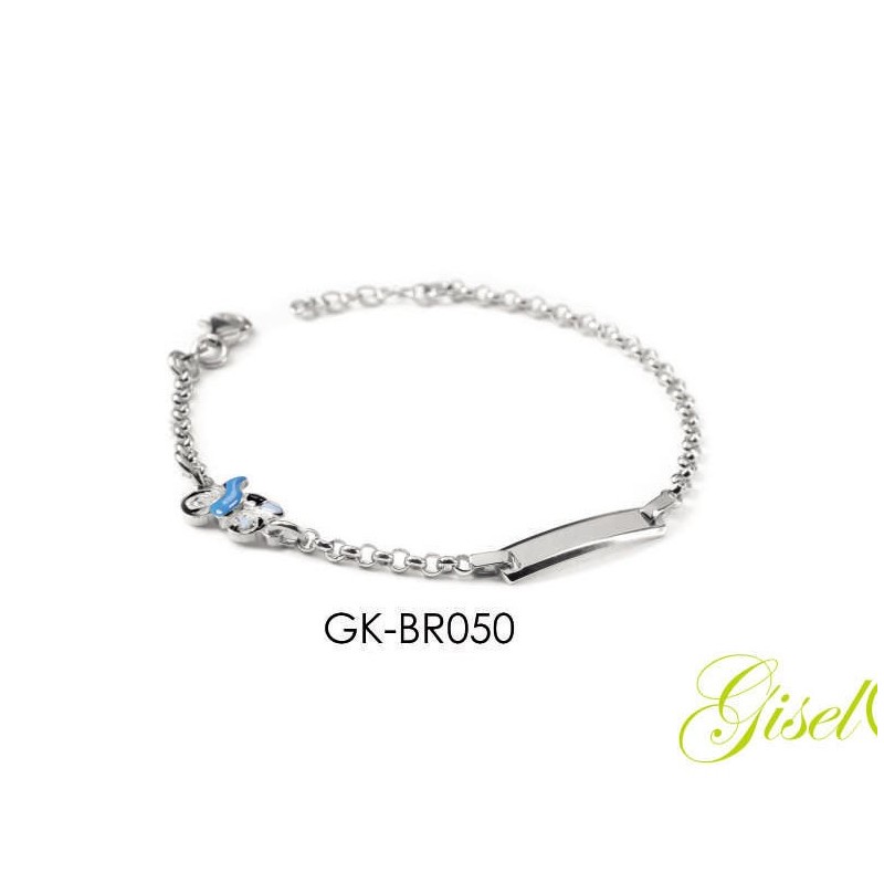 Bracciale Bimbo Gisel Kids GK-BR050 In Argento Con Moto E Piastra