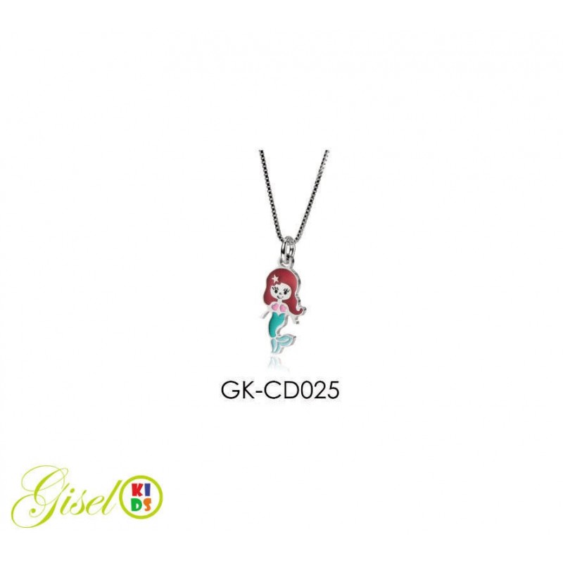 Collana Bambina Gisel Kids GK-CD025 In Argento Con Sirenetta Smaltata