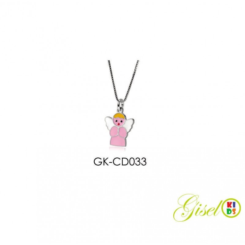 Collana Bimba Gisel Kids GK-CD033 In Argento Con Angelo Smaltato