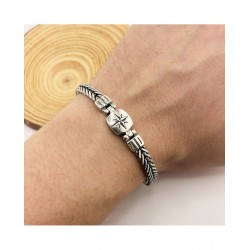 Bracciale Uomo Ananda925 A-BR513N In Argento Anticato Con Rosa Dei Venti